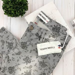 {Etienne Marcel} Grey Floral Print Skinny Jeans